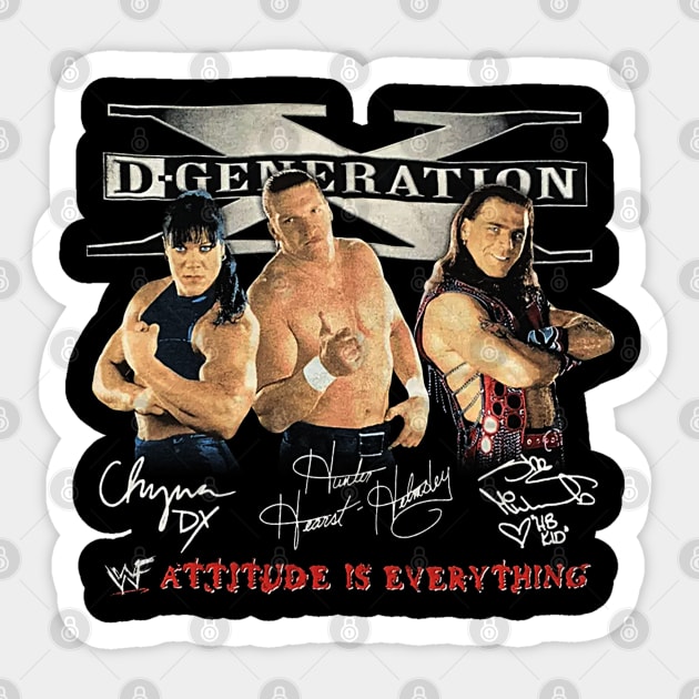 Shawn Michaels - Triple H - Chyna - DX - WWF Wrestling Sticker by nicklower